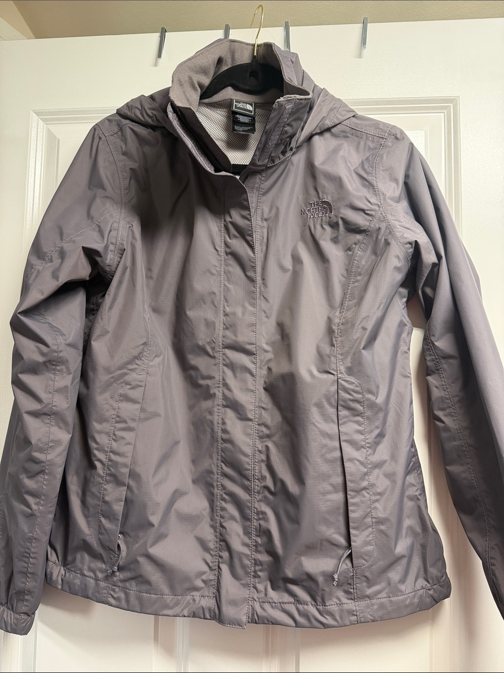 The North Face Women's Gray Hooded Rain Jacket